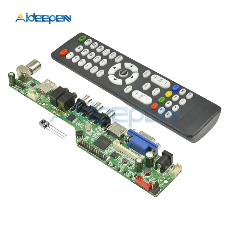 Универсальная плата управления цифровым сигналом ТВ с ЖК-дисплеем VGA/HDMI/AV/tv/USB HDMI интерфейсная плата драйвера 3,3 В/5 В/12 В с пультом дистанционного управления