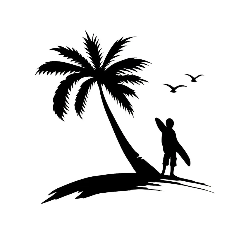 YJZT Palm Beach Surfing Surf Sport Girls Room Decor Wall Stickers Switch Decals 8SS-2483 | Дом и сад