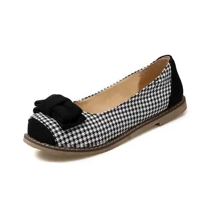 Модная женская обувь с милым бантиком и узором гусиные лапки водонепроницаемые