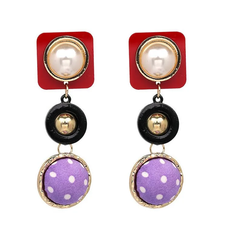 GEREIT винтажные геометрические висячие серьги с большим жемчугом длинные для