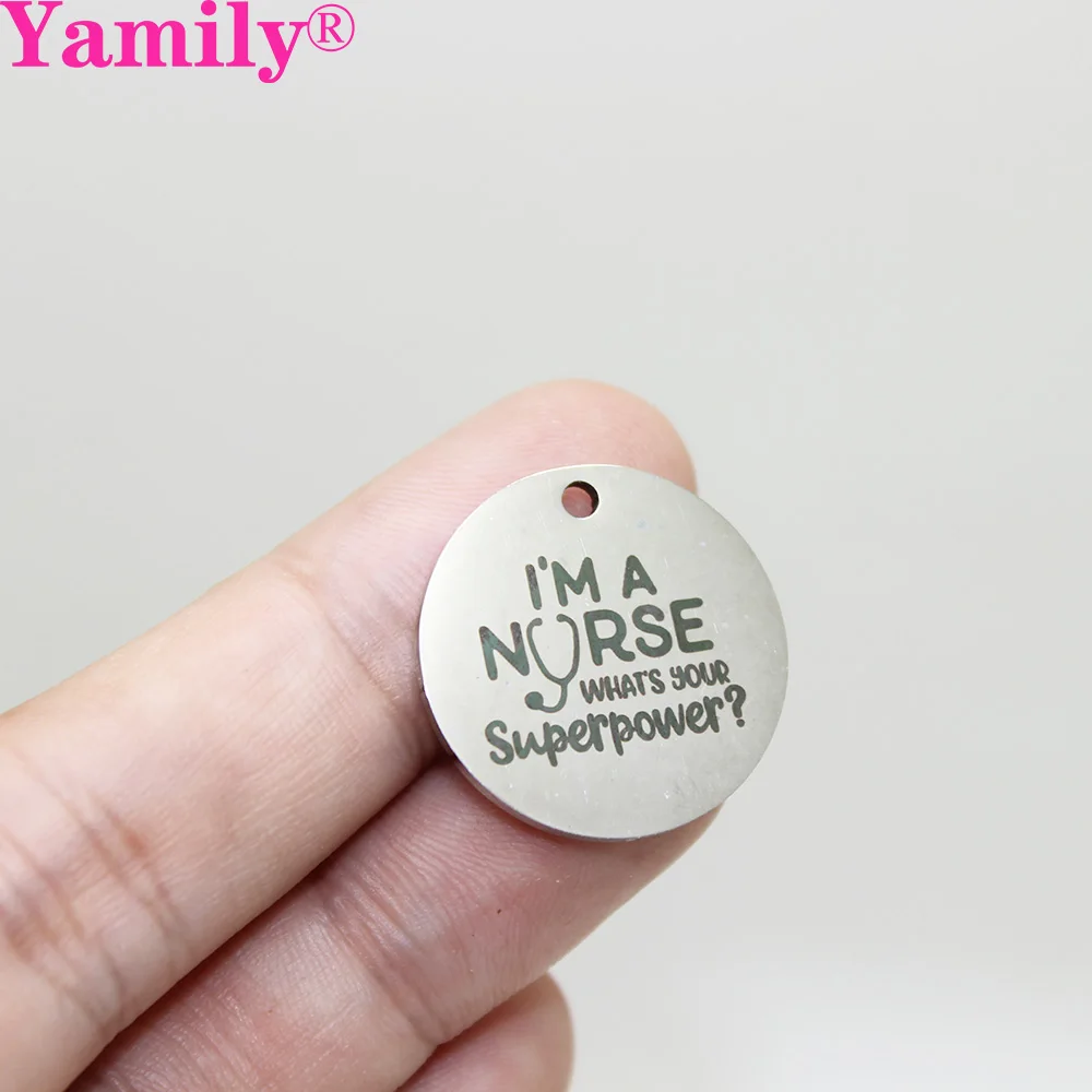 Yamily 3 шт./22 мм I 'MA медсестра WHARS ваша Суперсила? Подвеска из нержавеющей стали с