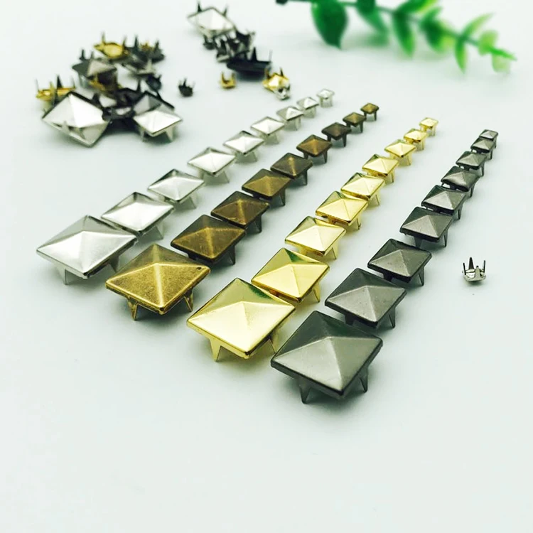 

1000pcs/bag Brass Pyramid Studs Nailheads Rivet Spike Punk Bag Leather Craft Bracelets Clothes Garment Rivet Apparel Sewing