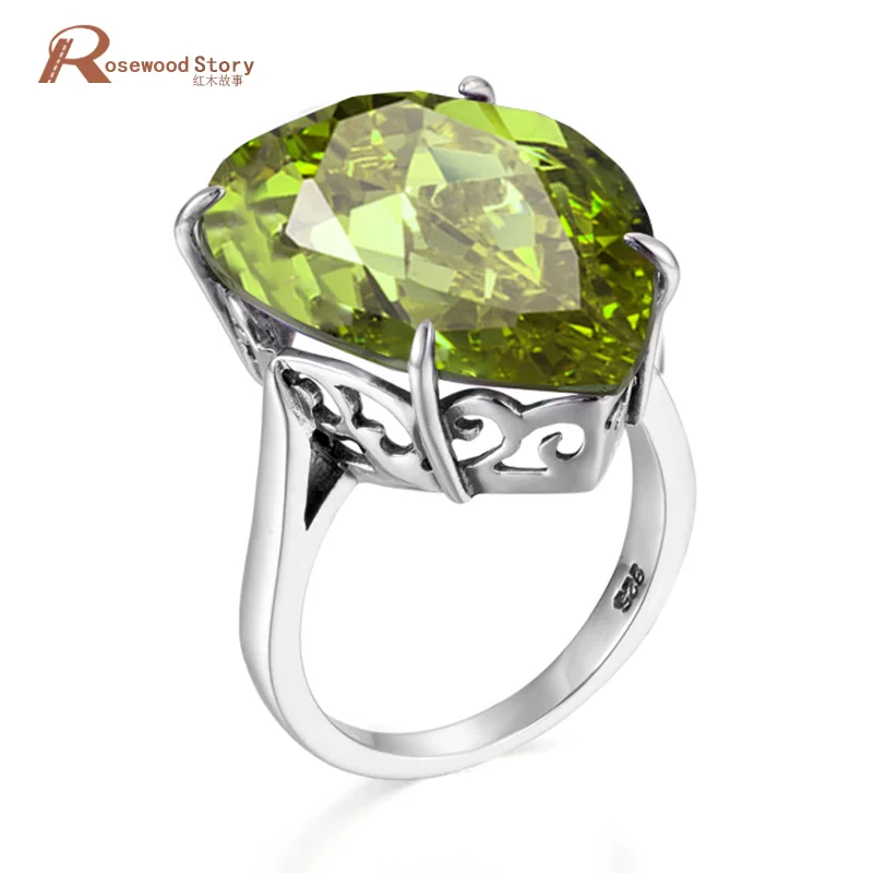 NoEnName_Null Vintaga Серебряные сердце Болгария 925 пробы кольца для Для женщин камень
