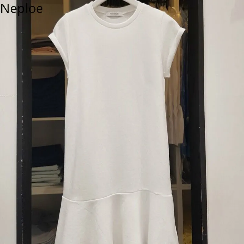 Nepole Лето Новое поступление женское платье 2019 мода O-Neck пуловер с короткими