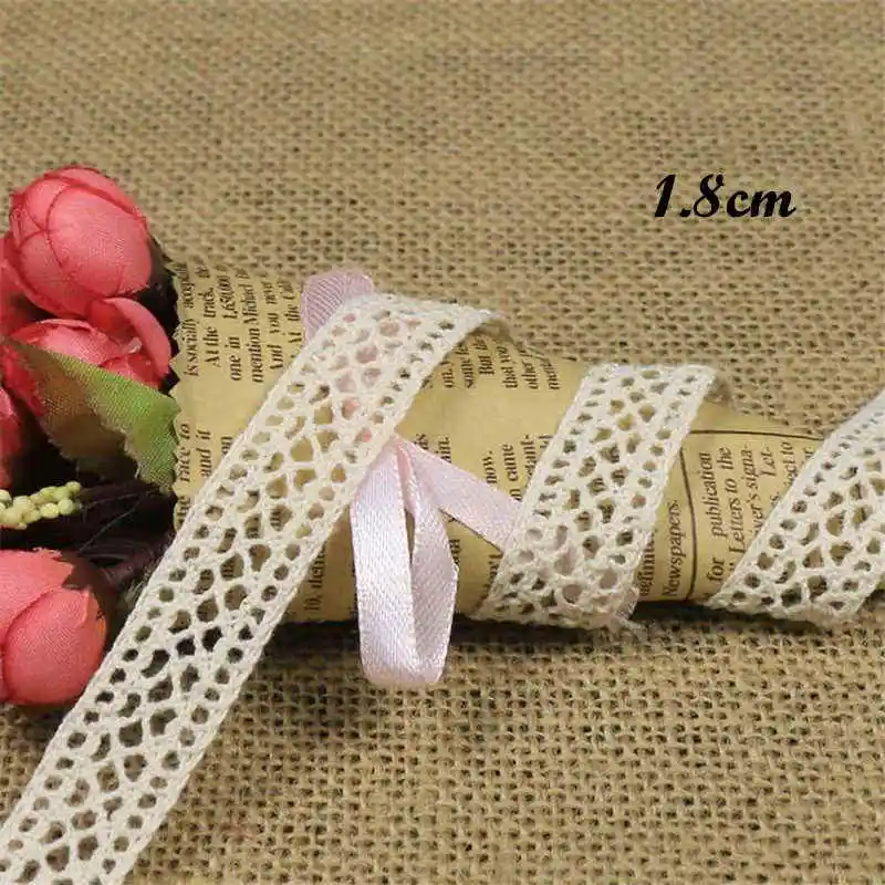 DoreenBeads 5 ярдов швейная ткань DIY отделка хлопок крючком кружево цвета слоновой кости белый черный ткань лента ручной работы аксессуары ремесло - Цвет: 10