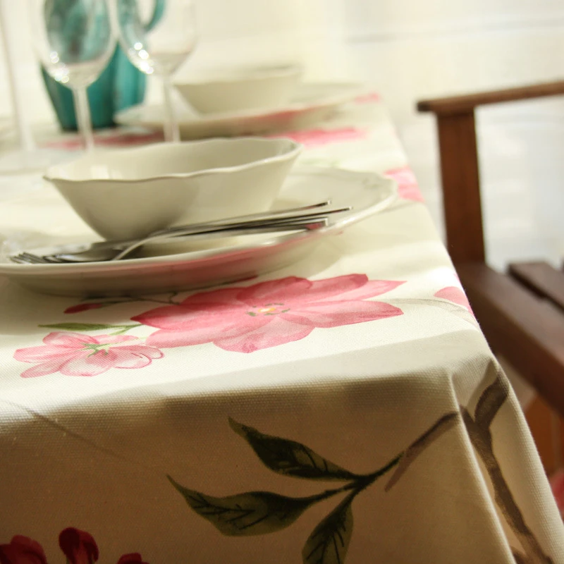 Хлопковые скатерти розовые цветы клетчатая скатерть наволочка чехол для