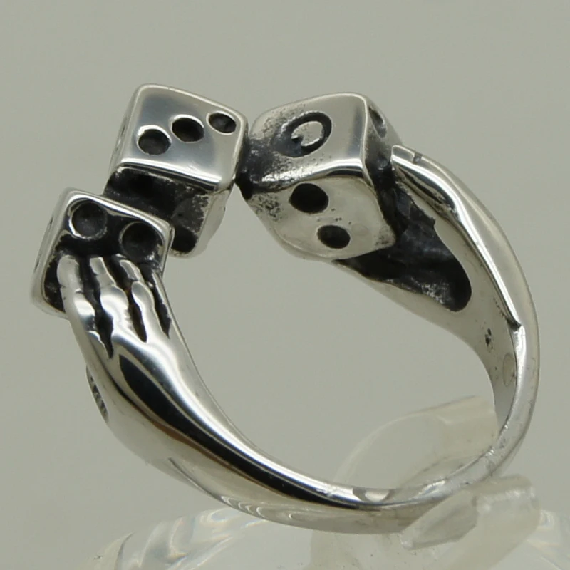 Череп рука держать кости Рокки Байкер кольцо из нержавеющей стали 316L|stainless steel