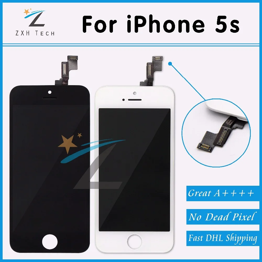 10 шт./лот Alibaba Китай 100% без битых пикселей для iPhone 5S ЖК дисплей с сенсорным экраном