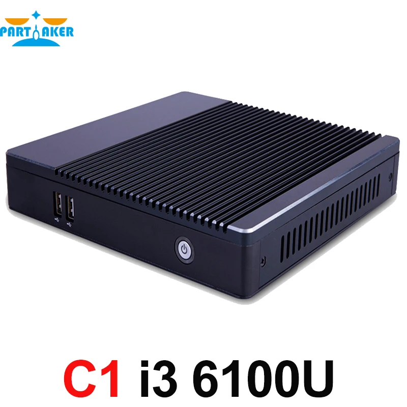 Причастником Мини ПК Windows 10 микро компьютер безвентиляторный DDR3 с Intel Core i3 6100U WiFi