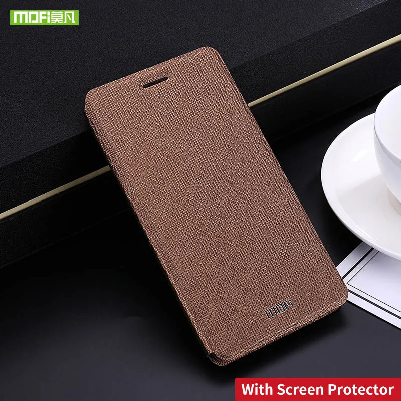 coffee with glass Mofi для Xiaomi Redmi 5 Plus Чехол-книжка, кожаный мягкий силиконовый роскошный чехол для Xiaomi Redmi 5 Plus, жесткий металлический чехол 360 - Цвет: coffee with glass
