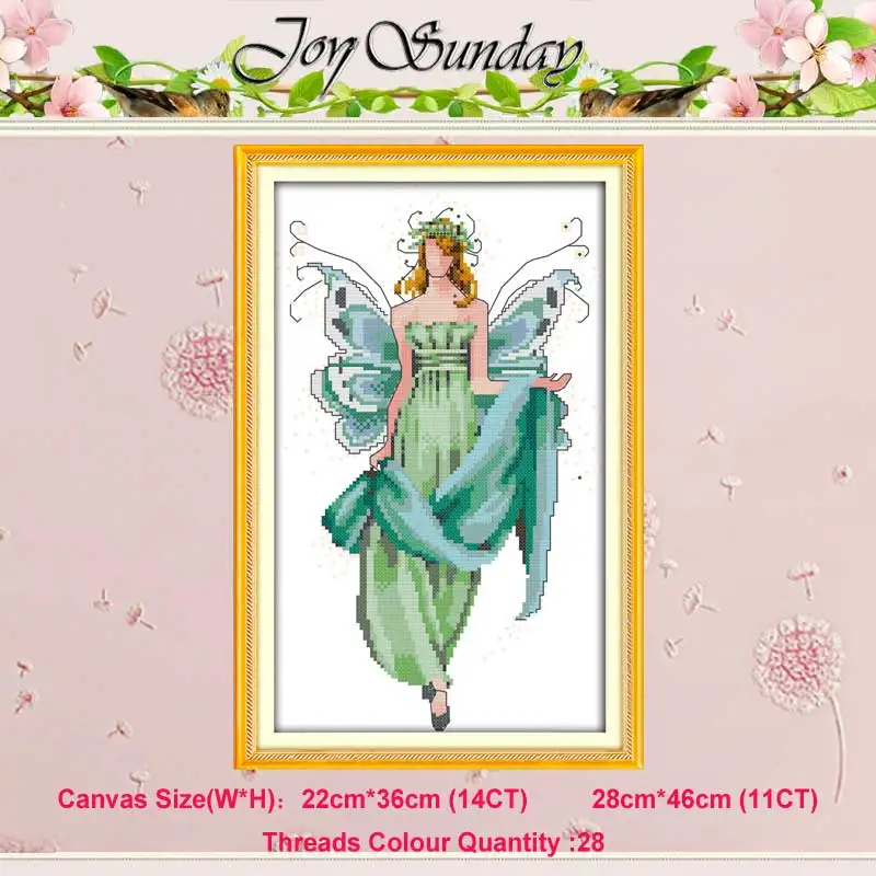 spirit of flowers 4 Бабочка Фея цветок фея Счетный 11CT 14CT Набор для вышивания крестиком DIY DMC Китайский Набор для вышивания крестиком вышивка рукоделие домашний декор - Цвет: spirit of flowers 4