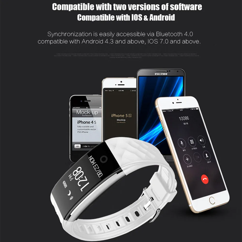 Смарт-браслет S2 Plus с Bluetooth пульсометр IP67 водонепроницаемый смарт-браслет трекер