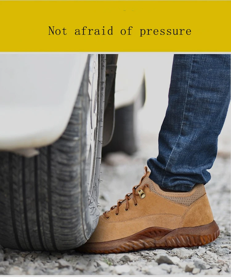 Safety Shoes Men Anti-smashing Puncture Proof Steel Toe Cap Summer Lightweight Breathable Non-slip Work Shoes Construction Boots