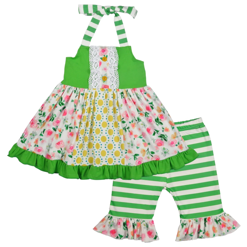 Wholesale Dress Boutique Clothes Children Sleeveless Cotton Fabric Baby Remake Girls Ruffle Dresses LYQ903-668-HY | Детская одежда и
