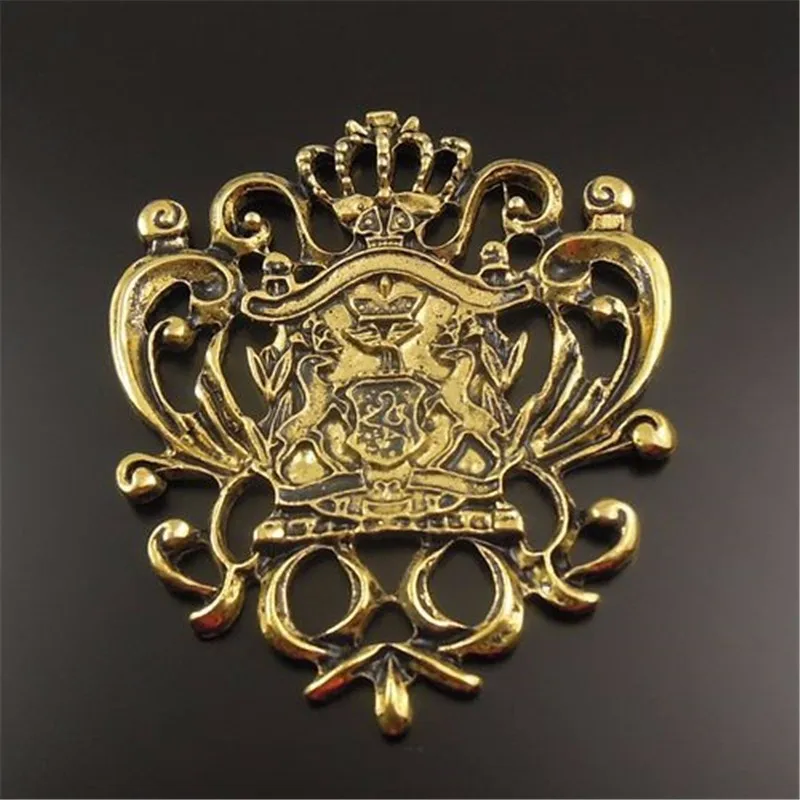 8Pieces)Antiqued Gold Crown Shaped Zinc Alloy Charming Pendants 50*42mm Vintage Necklace Bracelet Charms Handmade 32473