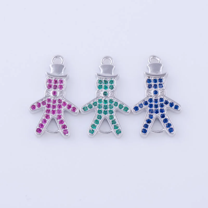 1 шт. медный Металл синий/красный/зеленый горный хрусталь циркон мальчик