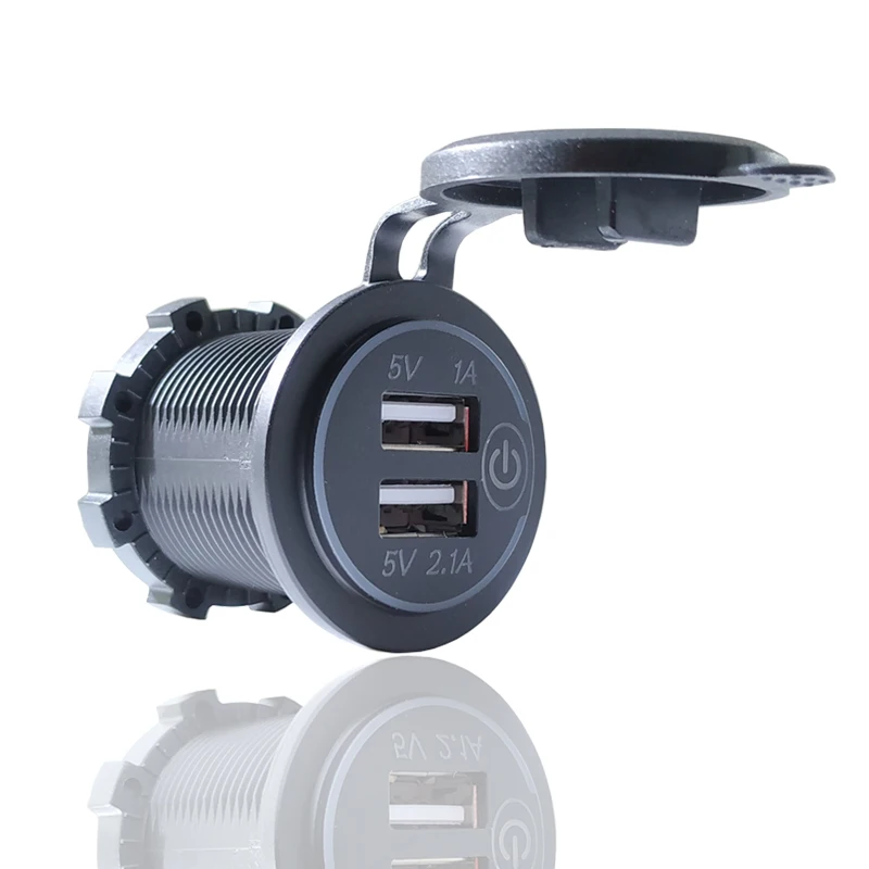 Автомобильное зарядное светодиодный с двумя USB-портами 12 В 24 2 1 А | Автомобили и