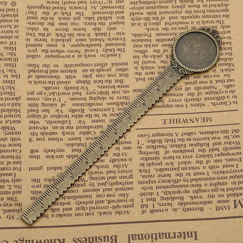 5 шт./лот старинная бронзовая винтажная металлическая Закладка-линейка кабошон основа Закладка установка подходит 20 мм кабошон камея закладки сделай сам