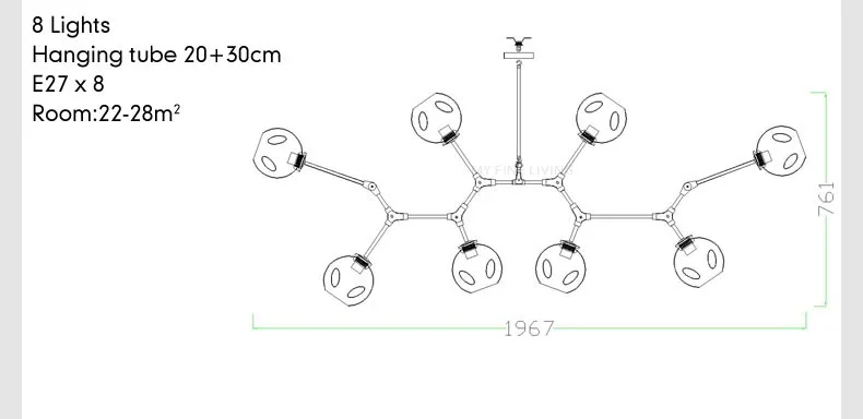 Известный Дизайн Современная роскошь Стекло кулон висит лампа Nordic обеденный Спальня Кухня