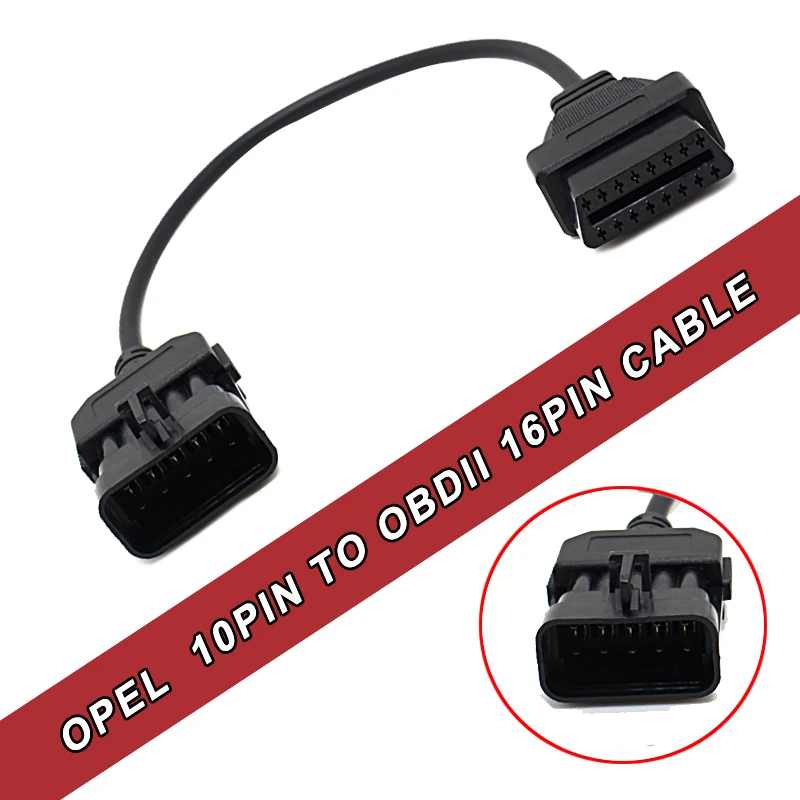 Opel кабель адаптер Разъем 10 Pin OBD к OBD2 Женский OP COM TECH2 TECH сканер|obd2 female|opel cablesobd pin |