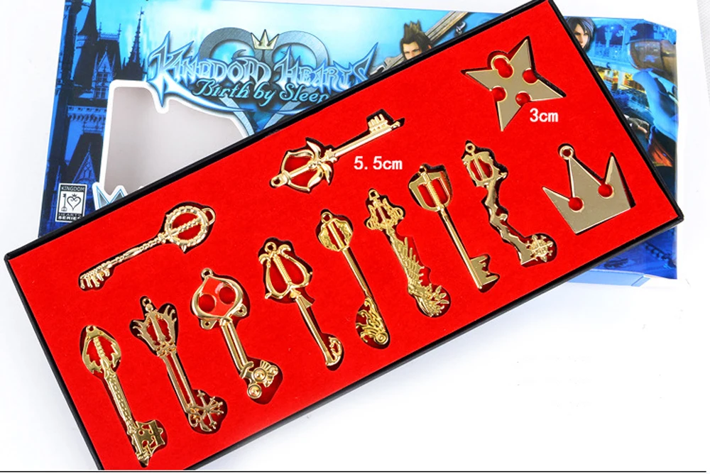 Kingdom Hearts 13 шт./компл. Kingdom Hearts II ключ ожерелье «Лезвие» кулон+ брелок+ набор оружия