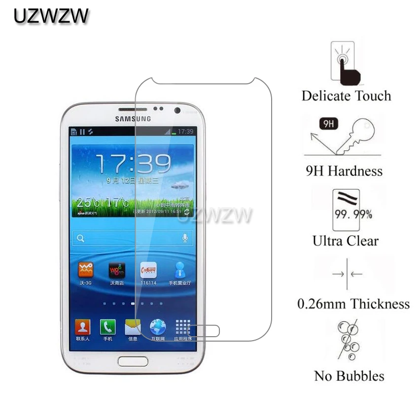 2 шт закаленное стекло для samsung Galaxy Note 2 N7100 N7105 Note II Защитная пленка для экрана для samsung Galaxy Note2
