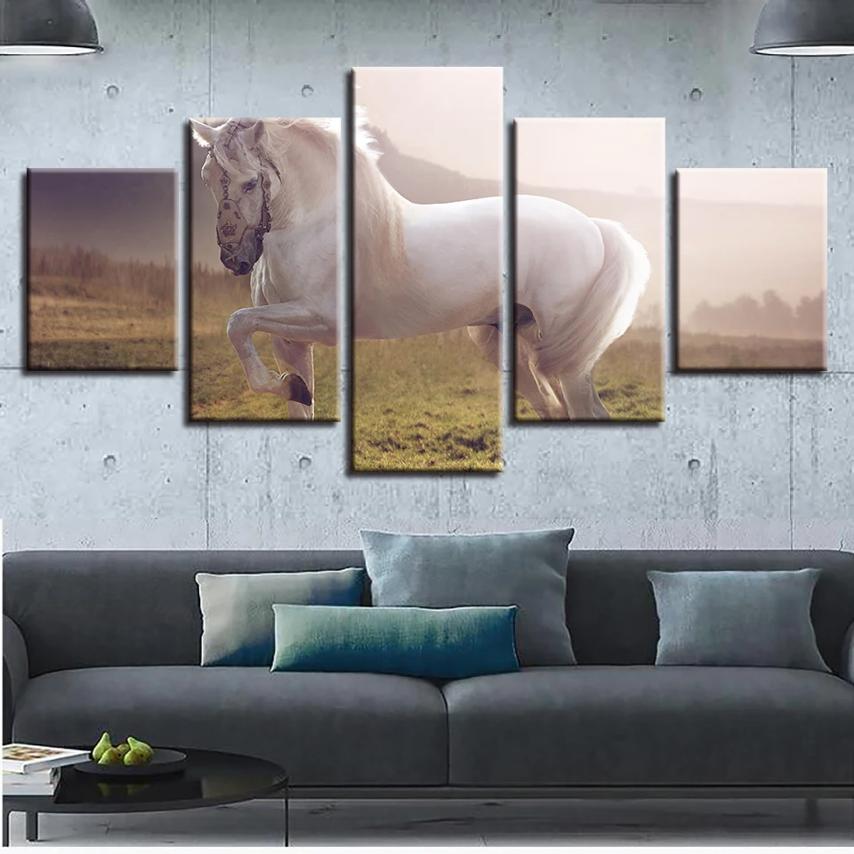 Холст Картины Wall Art Home Decor 5 шт. тигр лев оленя совы лошадь медведь фотографии