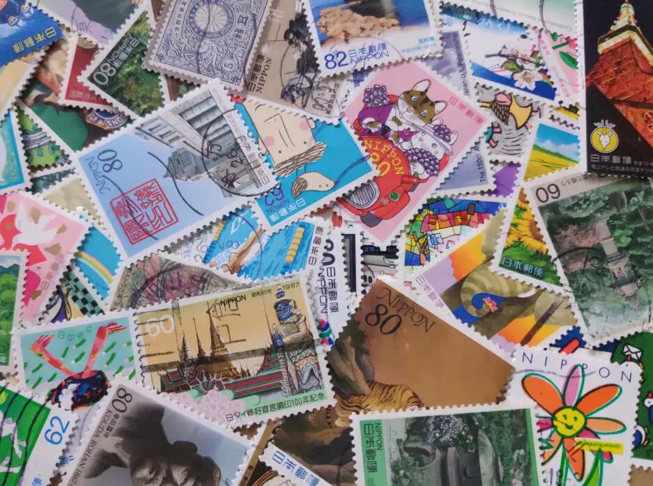 100 шт. японские памятные почтовые штампы (неповторяющиеся) | Дом и сад