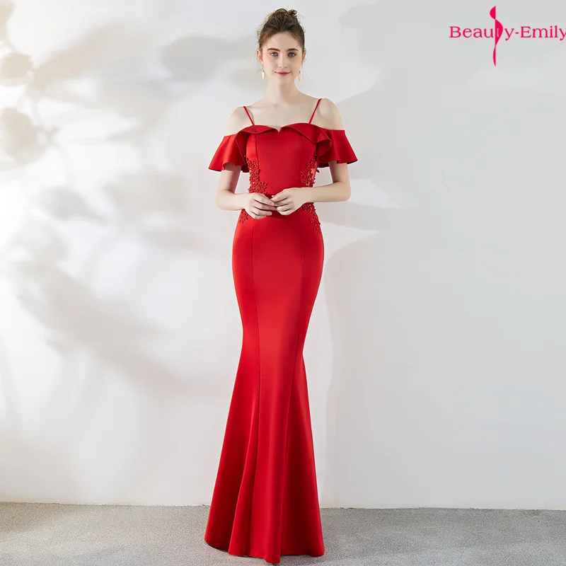 Платье без бретелек Beauty Emily вечернее сатиновое платье на бретельках с рюшами для