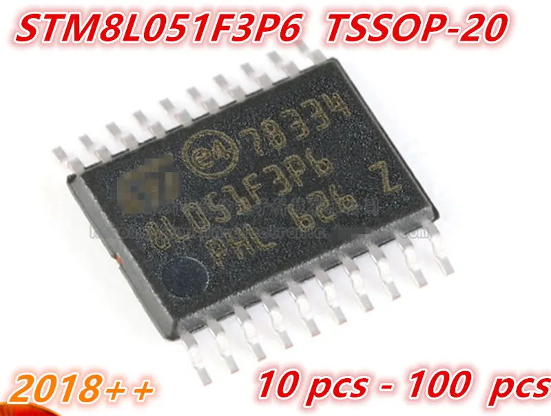 

Aoweziic 2018 + 100 новый оригинальный STM8L051F3P6TR STM8L051F3P6 8L051F3P6 TSSOP-20 16 МГц/8 КБ флэш-память/8 бит MCU