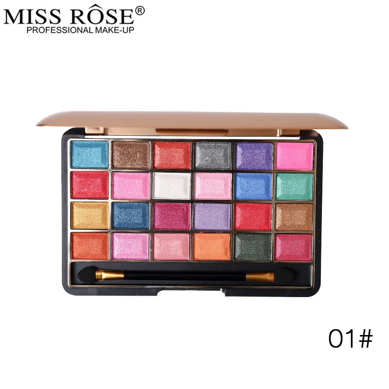 MISS ROSE макияж мерцающие тени для век Палитра 24 цвета Тени Палитра|shimmer eye shadow