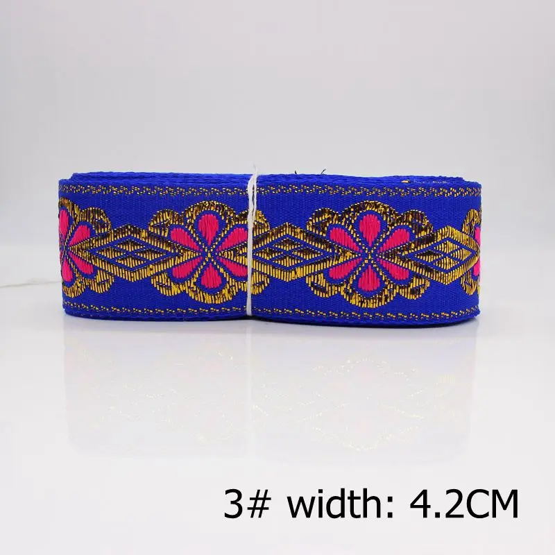 [Buy2 получить 1 бесплатно] 7 ярдов/партия Китайская национальная вышитая лента для одежды DIY ручной работы швейная ткань пояс аксессуар для украшения кружева - Цвет: (3) width 4.2CM