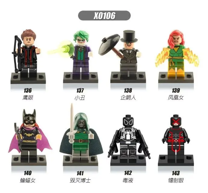 Хит продаж 8 шт. XINH X106 DC Marvel Мстители Супер герои блоки наборы игрушек Hawkeye пингвин