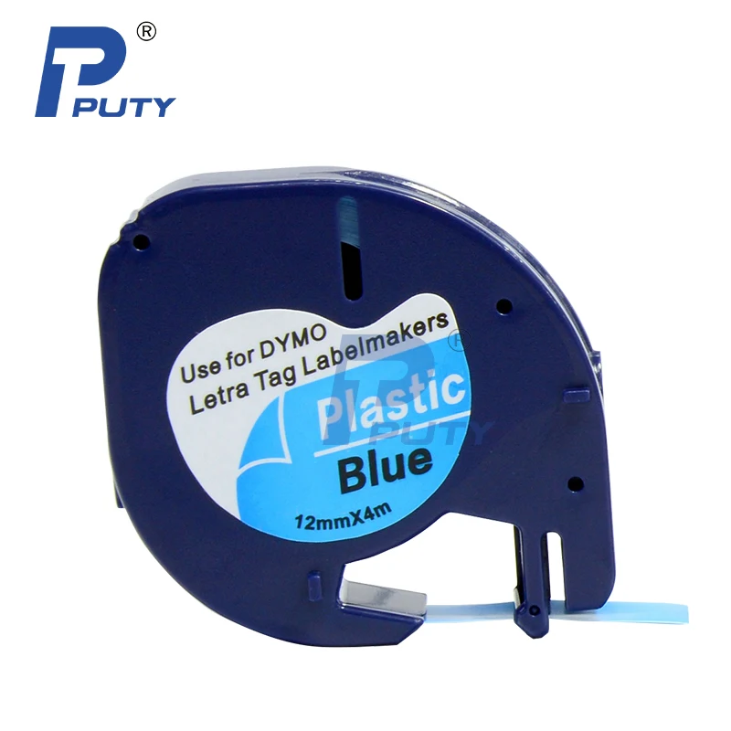 

10Pack 12mm Black on Blue Thermal Film Plastic Label Tape 91205 91335 91225 Compatible for DYMO LT Label Maker LetraTag LT100H