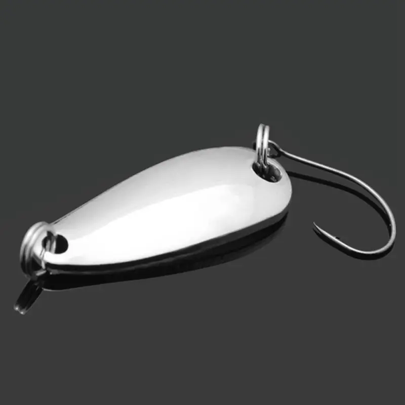 Silver-1Pcs GLUREE 1 шт. 3 г блестки железная ложка рыболовные приманки Серебристая Золотая ложка железная приманка один крючок низкочастотная искусственная приманка рыболовные снасти - Цвет: Silver-1Pcs