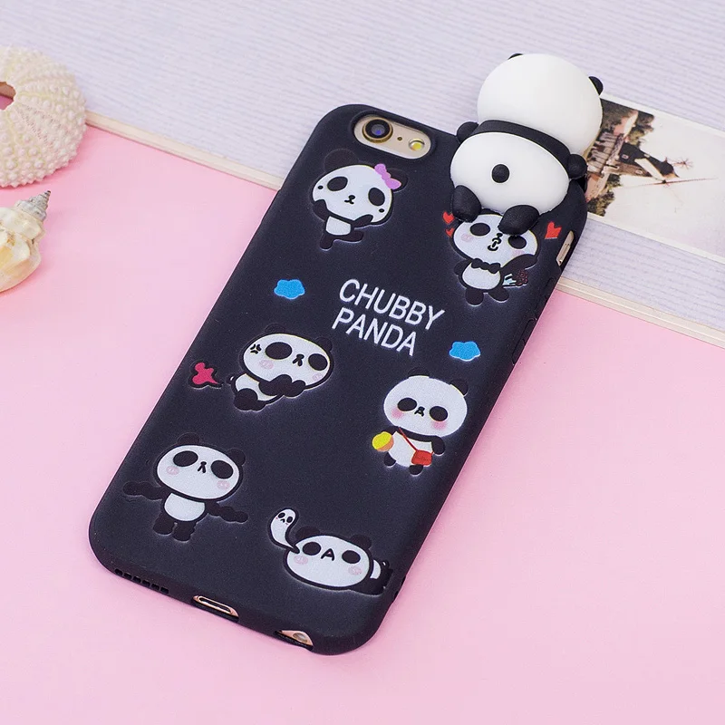 I5/6S Kawaii 3D мультяшная панда мягкий TPU чехол для телефона iPhone 6 6S plus 7 8 Plus 5s SE X Coque