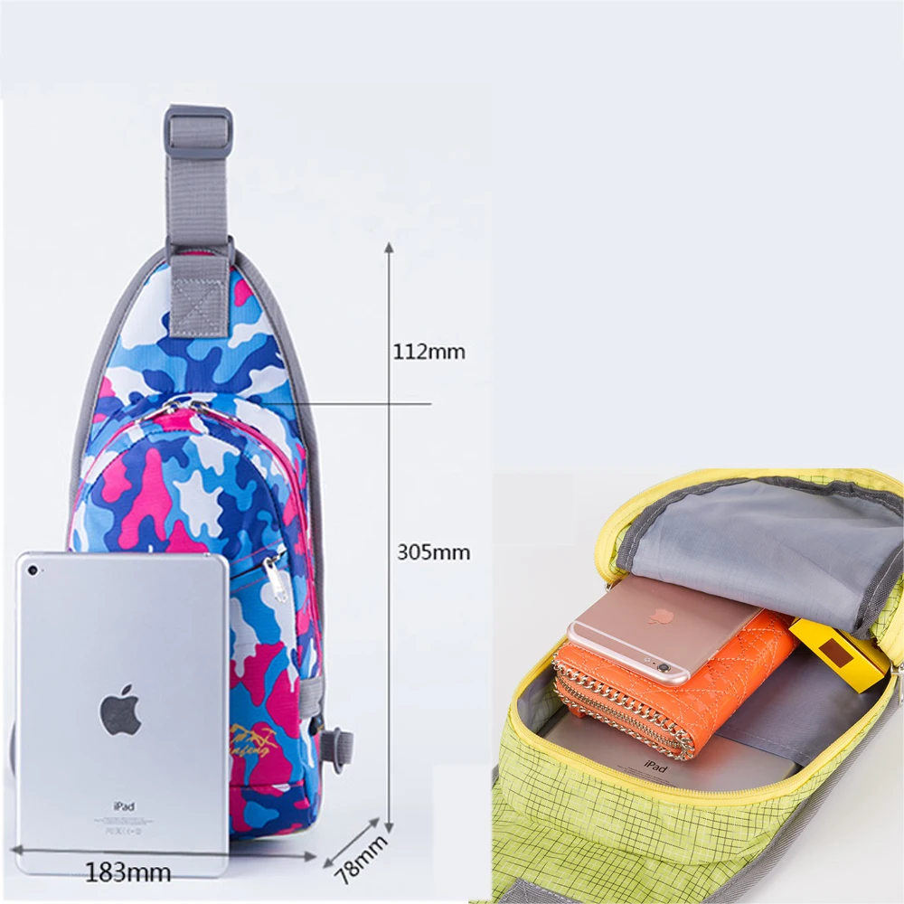 Спортивная сумка через плечо водонепроницаемый нейлоновый нагрудный рюкзак для