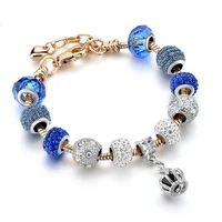 szelam crystal spark crown charm bracelets bangles gold bracelets for women jewellery pulseira feminina sbr170067bu