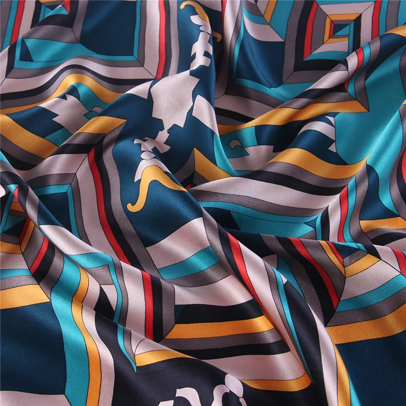 100% чистый шелк большой квадратный шарф для женщин люксовые шарфы элегантный