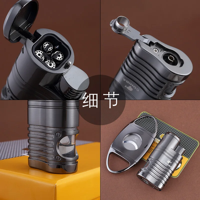 COHIBA GALINER Butane Gas 4 Torch Jet Flame With Cigars Cutter | Дом и сад