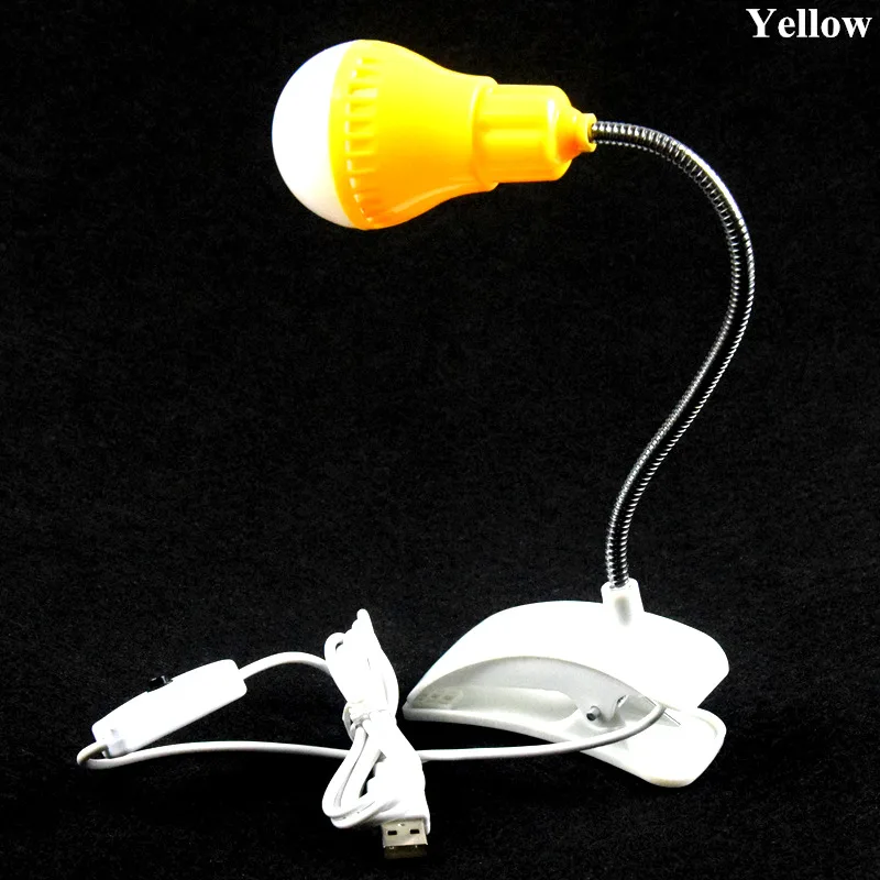 Yellow AIFENG настольная лампа портативный светодиодный настольный светильник для чтения с зажимом гибкий шланг с питанием от USB ночной Светильник для детей лампы для офисного стола - Цвет корпуса: Yellow