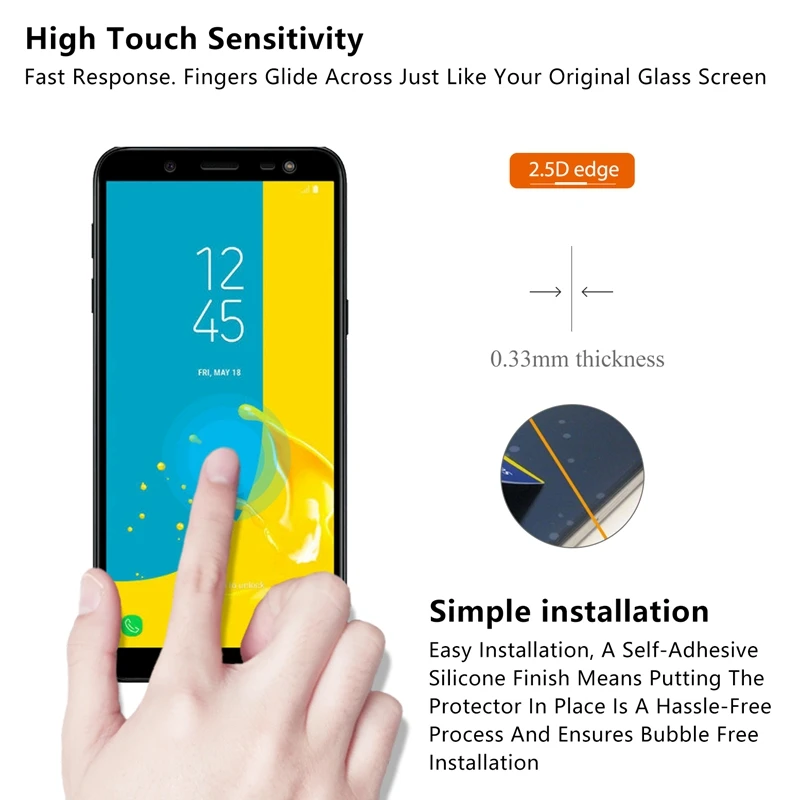 Полное покрытие закаленное стекло для Samsung Galaxy J6 J600F J600G 5 6 &quotЗащита экрана 2018