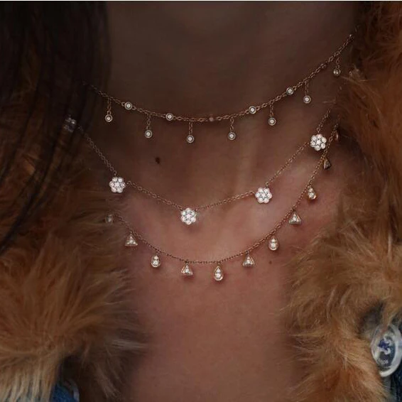 Женское Ожерелье серебряного цвета с подвеской кисточкой|Ожерелья подвеской| |