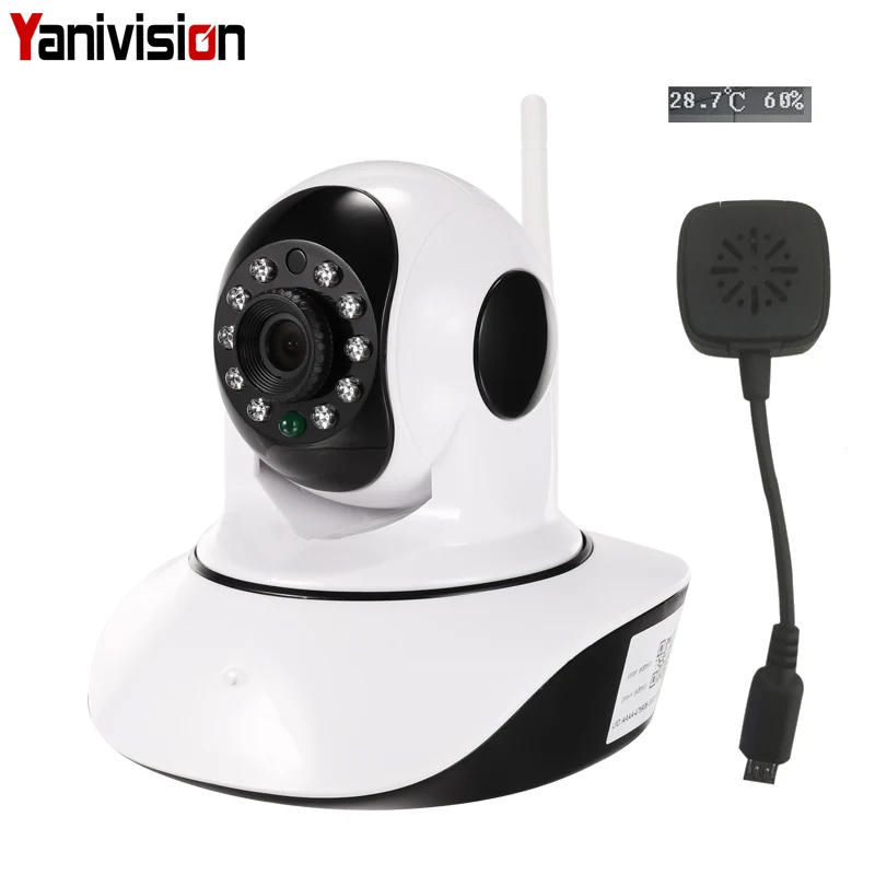 Датчик температуры и влажности, беспроводная ip-камера 1080p 720p HD, WiFi, купольная ИК-камера ночного видения P2P, радионяня, аудио, разговор, SD, CCTV, Onvif
