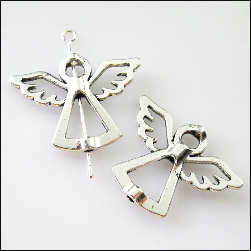 Новинка 12 шт. тибетские серебряные бусины с рамой в виде крыльев Ангела Подвески