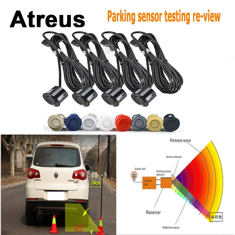 Датчик парковки Atreus 4 шт. монитор с зондом для BMW e46 e39 e36 Audi a4 b6 a3 a6 c5 Renault duster Lada