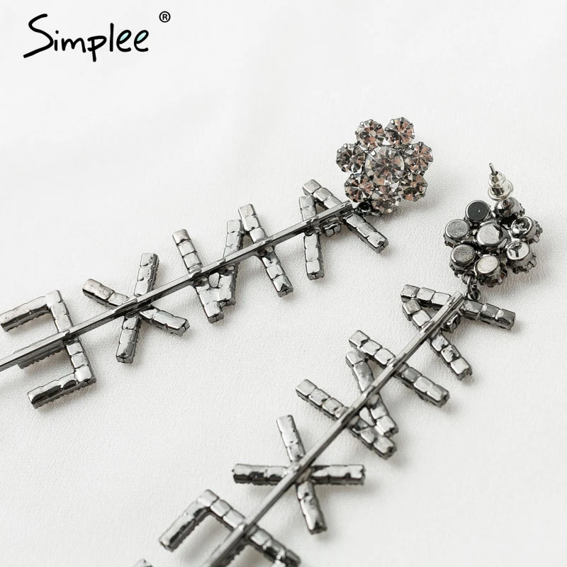 Simplee Fashion rhineston english alphabet earrings Retro pendant dangle drop Popular long women jewelry | Украшения и аксессуары