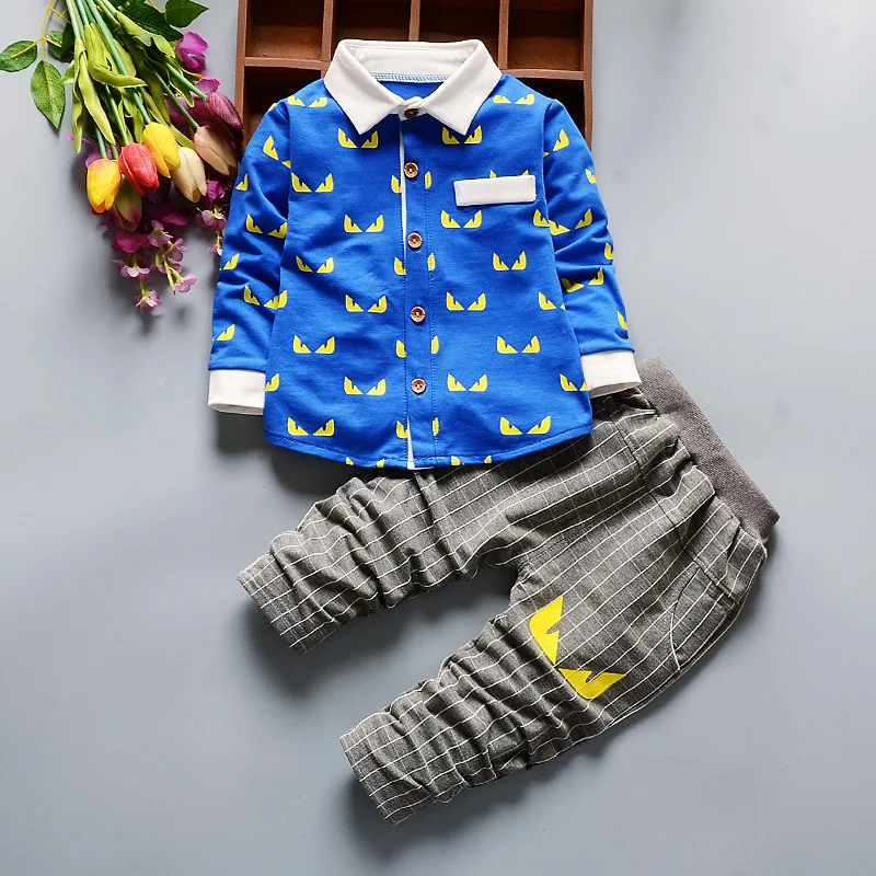 2017 Time-limited Casual Hot Sales Infant Baby Boys Sets Long-sleeved Shirt+ Pants 2pcs Outfits Newborn Clothing Set Clothes |