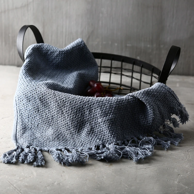 2 шт./компл. салфетки с кисточками вафельные чайные полотенца на стол хлопковые