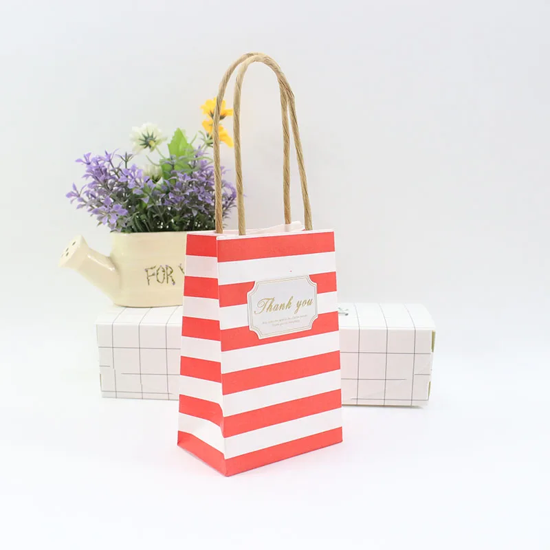 Striped White label AVEBIEN 20 шт., свадебные украшения, украшения на день рождения, бумажный подарочный пакет для ювелирных изделий, Мини Подарочный пакет с ручками, вечерние принадлежности для мероприятий - Цвет: Striped White label